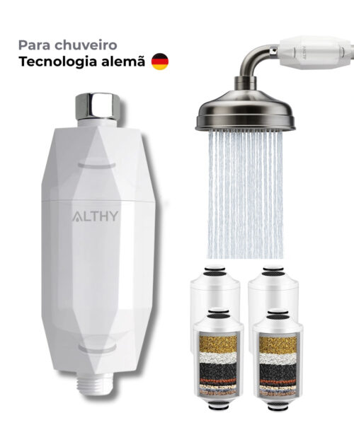 Filtro de Chuveiro Althy Original | Remoção de Cloro + Vit C – Bluvida