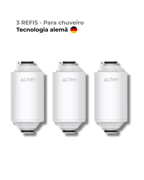 Kit com 3 Refis Originais para Filtro de Chuveiro Althy | Bluvida